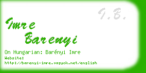 imre barenyi business card